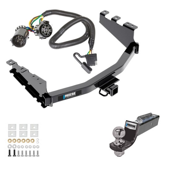 Custom Fit Trailer Hitch Wiring Harness (Plug & Play) 2" Drop Ball-Mount w/ Pin/Clip 2" Chrome Ball Installation Hardware Installation Instructions 84016 118384 21536 Reese Tow Package 14-18 Chevrolet Silverado GMC Sierra 1500 LD Trailer Hi Tow Package For 14-18 Chevrolet Silverado GMC Sierra 1500 LD Trailer Hitch w/ Wiring 2" Drop Mount 2" Ball 2" Receiver Reese