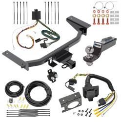 Trailer Hitch Tow Package w/ 7-Way RV Wiring For 16-23 Mazda CX-9 w/ 2" Drop Mount 2" Ball Class 3 2" Receiver All Models Reese