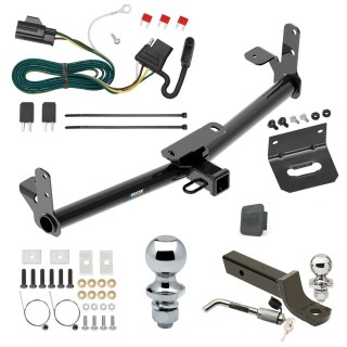 Custom Fit Trailer Hitch Wiring Harness (Plug & Play) 2" Drop Ball-Mount w/ Locking Pin/Clip 2" Chrome Ball 4-Flat Mounting Bracket 1-7/8" Chrome Ball Rubber Hitch Plug Cover Installation Hardware Installation Instructions 84028 118432 Ultimate Tow Package For 07-09 Chevrolet Equinox Pontiac Torrent Trailer Hitch w/ Wiring 2" Drop Mount Dual 2" and 1-7/8" Ball Lock Bracket Cover 2" Receiver Reese
