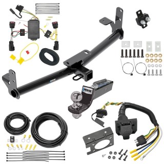 Custom Fit Trailer Hitch Wiring Harness (Plug & Play) 2" Drop Ball-Mount w/ Pin/Clip 2" Chrome Ball Trailer Connector Adapter Brake Control Wiring Kit Circuit Breaker Installation Hardware Installation Instructions 84028 85343 20506 7012a 11 Trailer Hitch Tow Package w/ 7-Way RV Wiring For 10-17 Chevrolet Equinox GMC Terrain w/ 2" Drop Mount 2" Ball Class 3 2" Receiver All Models Reese