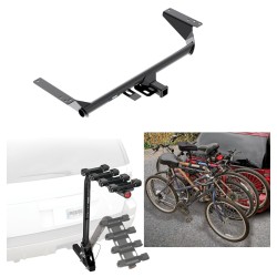 Trailer Hitch w/ 4 Bike Rack For 17-24 Chrysler Pacifica 22-23 Grand Caravan Except Hybrid Approved for Recreational & Offroad Use Carrier for Adult Woman or Child Bicycles Foldable