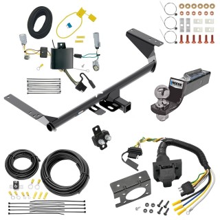 Custom Fit Trailer Hitch Wiring Harness (Plug & Play) 2" Drop Ball-Mount w/ Pin/Clip 2" Chrome Ball Trailer Connector Adapter Brake Control Wiring Kit Circuit Breaker Installation Hardware Installation Instructions 84046 85343 20506 7012a 1 Trailer Hitch Tow Package w/ 7-Way RV Wiring For 17-20 Chrysler Pacifica LX Touring 20-23 Voyager Except Hybrid w/ 2" Drop Mount 2" Ball Class 3 Reese