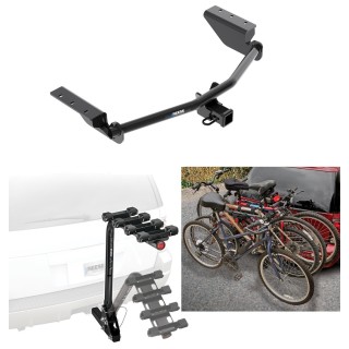 Trailer Hitch w 4 Bike Rack For 13 18 Toyota RAV4 All Styles Approved for Recreational Offroad Use Carrier for Adult Woman or Child Bicycles