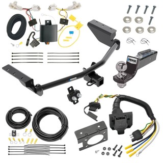 Trailer Hitch Tow Package w/ 7-Way RV Wiring For 13-18 Toyota RAV4 w/ 2" Drop Mount 2" Ball Class 3 2" Receiver All Models Reese