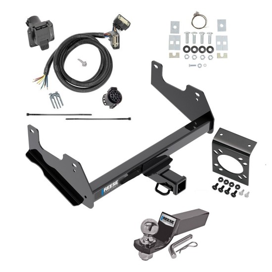 Custom Fit Trailer HitchTow Harness Wiring Package (7-Way) 2" Drop Ball-Mount w/ Pin/Clip 2" Chrome Ball 7-Way Mounting Bracket Installation Hardware Installation Instructions 84136 118283 20212 21536 Reese Trailer Hitch Tow Package 7-Way RV Wir Trailer Hitch Tow Package w/ 7-Way RV Wiring For 15-20 Ford F-150 Raptor w/ 2" Drop Mount 2" Ball Class 4 2" Receiver All Models Reese