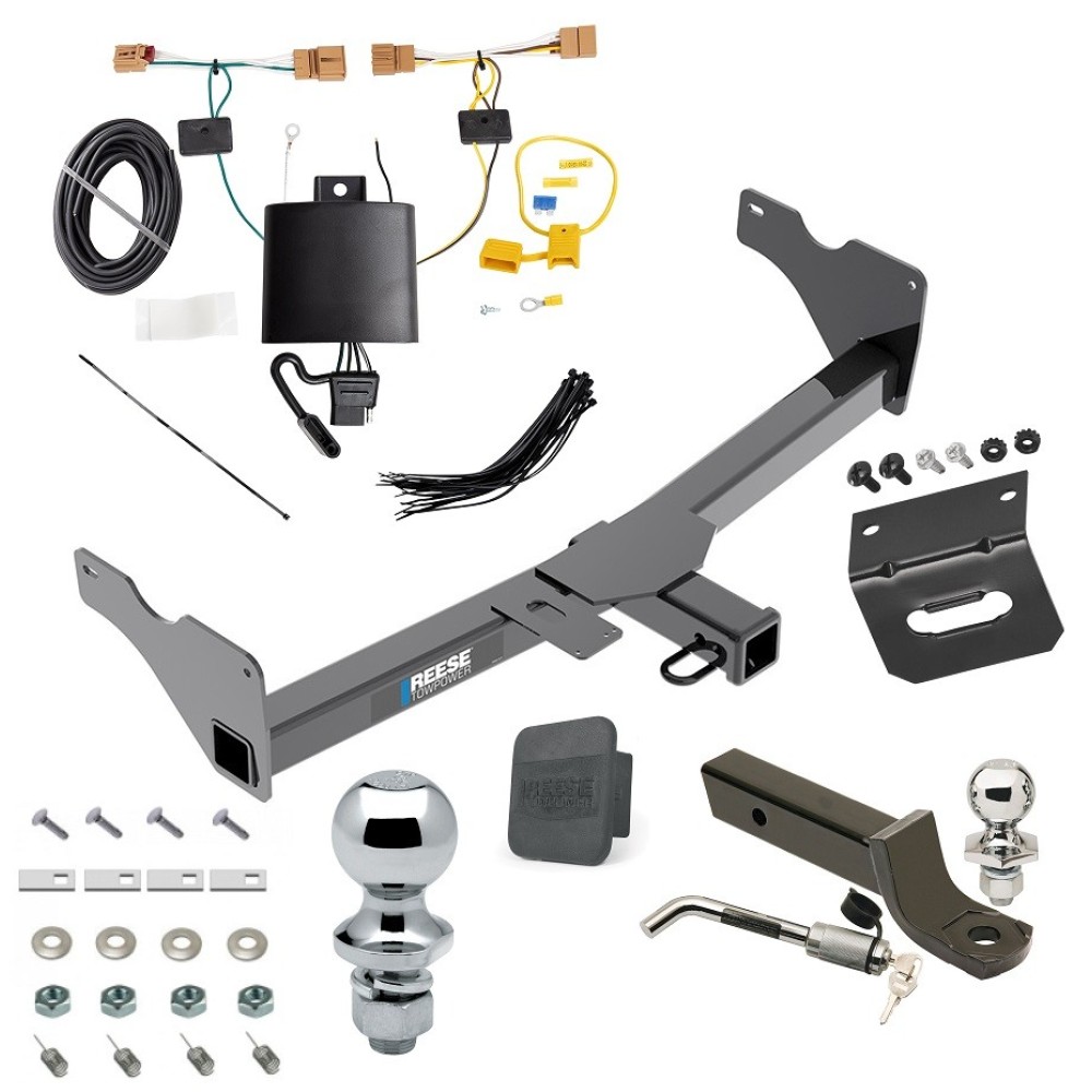 Custom Fit Trailer Hitch Wiring Harness (Plug & Play) 2" Drop Ball-Mount w/ Locking Pin/Clip 2" Chrome Ball 4-Flat Mounting Bracket 1-7/8" Chrome Ball Rubber Hitch Plug Cover Installation Hardware Installation Instructions 84192 118811 Ultimate Tow Package For 18-23 Volkswagen Tiguan Trailer Hitch w/ Wiring 2" Drop Mount Dual 2" and 1-7/8" Ball Lock Bracket Cover 2" Receiver Reese