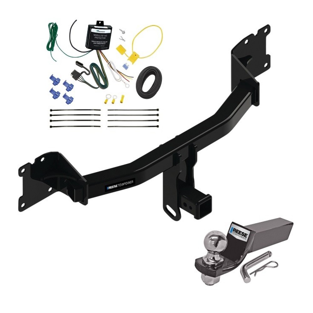 Custom Fit Trailer Hitch Wiring Harness (Requires Splicing) 2" Drop Ball-Mount w/ Pin/Clip 2" Chrome Ball Installation Hardware Installation Instructions 84338 119148 21536 Reese Trailer Tow Hitch 20-23 Porsche Cayenne Complete Package Wiring Reese Trailer Tow Hitch For 20-24 Porsche Cayenne Complete Package w/ Wiring and 2" Ball