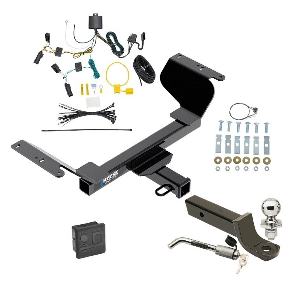 Custom Fit Trailer Hitch Wiring Harness (Plug & Play) 2" Drop Ball-Mount w/ Locking Pin/Clip 2" Chrome Ball Rubber Hitch Plug Cover Installation Hardware Installation Instructions 84419 118764 7005111 7010 Reese Trailer Tow Hitch 18-23 GMC Reese Trailer Tow Hitch For 18-24 GMC Terrain Except Diesel without Tow Prep Package Deluxe Package Wiring 2" Ball Mount and Lock
