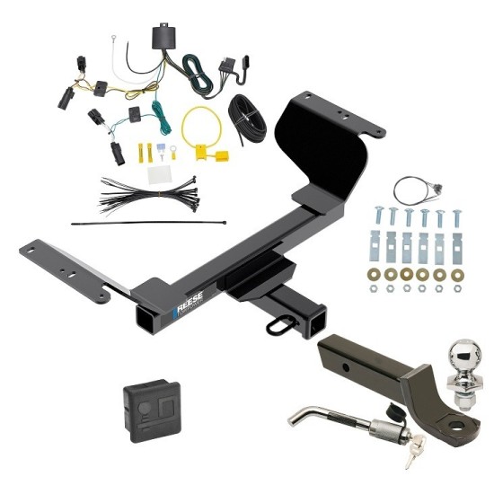 Custom Fit Trailer Hitch Wiring Harness (Plug & Play) 2" Drop Ball-Mount w/ Locking Pin/Clip 2" Chrome Ball Rubber Hitch Plug Cover Installation Hardware Installation Instructions 84419 118764 7005111 7010 Reese Trailer Tow Hitch 18-23 GMC Reese Trailer Tow Hitch For 18-24 GMC Terrain Except Diesel without Tow Prep Package Deluxe Package Wiring 2" Ball Mount and Lock