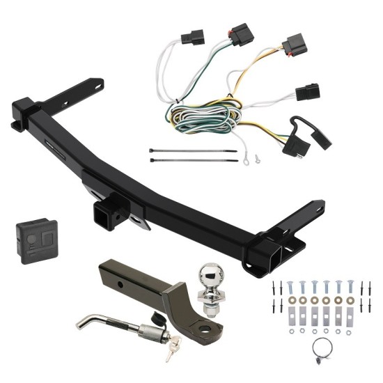 Custom Fit Trailer Hitch Wiring Harness (Plug & Play) 2" Drop Ball-Mount w/ Locking Pin/Clip 2" Chrome Ball Rubber Hitch Plug Cover Installation Hardware Installation Instructions 84432 118425 7005111 7010 Reese Trailer Tow Hitch 11-13 Jeep  Reese Trailer Tow Hitch For 11-13 Jeep Grand Cherokee w/Removable OEM Fascia Deluxe Package Wiring 2" Ball Mount and Lock