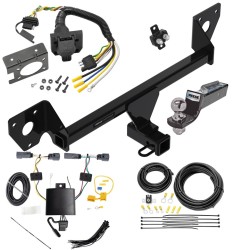 Trailer Hitch Tow Package w/ 7-Way RV Wiring For 21-25 Chevrolet Trailblazer Except w/LED Taillights w/ 2" Drop Mount 2" Ball Class 3 2" Receiver Reese