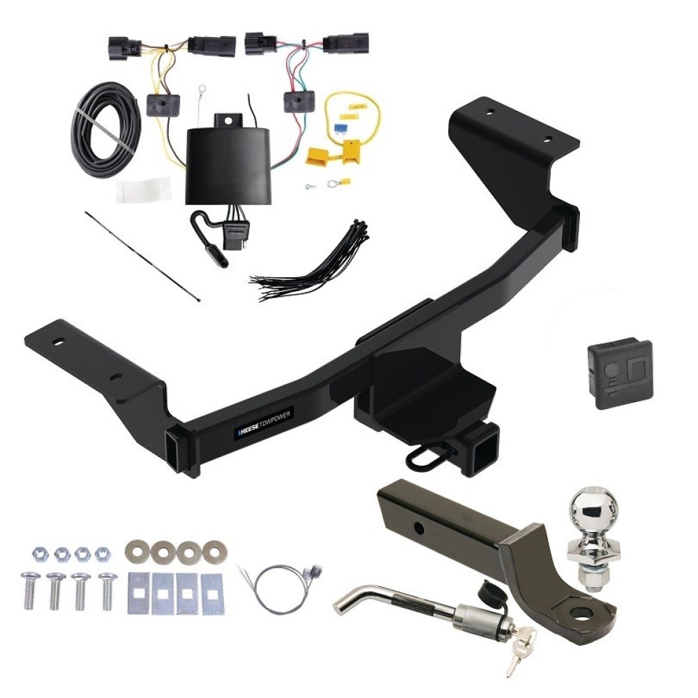 Custom Fit Trailer Hitch Wiring Harness (Plug & Play) 2" Drop Ball-Mount w/ Locking Pin/Clip 2" Chrome BallRubber Hitch Plug Cover Installation Hardware Installation Instructions 84460 118840 7005111 7010 Reese Trailer Hitch Wiring 21-23 Mu Reese Trailer Hitch w/ Wiring For 21-23 Ford Mustang Mach-E Deluxe Package Wiring 2" Ball Mount and Lock