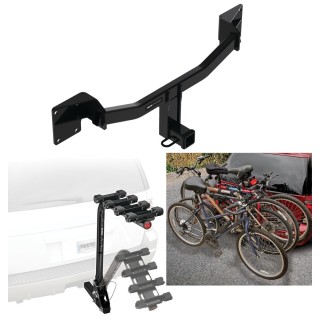 Trailer Hitch w/ 4 Bike Rack For 2021-2023 Buick Envision Approved for Recreational & Offroad Use Carrier for Adult Woman or Child Bicycles Foldable