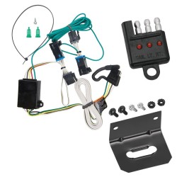 Trailer Wiring and Bracket w/ Light Tester For 00-02 Chevy Express GMC Savana 1500 2500 3500 Plug & Play 4-Flat Harness
