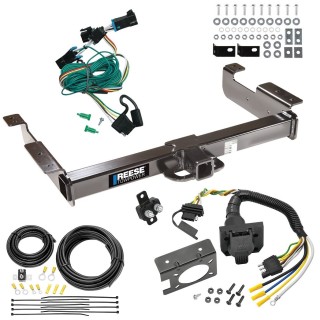 Custom Fit Trailer Hitch Wiring Harness (Plug & Play) Trailer Connector Adapter Brake Control Wiring Kit Circuit Breaker Installation Hardware Installation Instructions 96946 85343 20506 7012a 118335 Reese Class 5 10K Trailer Hitch 7-Way RV Wiring 96- Class 5 10K Trailer Hitch w/ 7-Way RV Wiring For 96-99 Chevy Express GMC Savana Van Class 5 2" Receiver All Models Reese