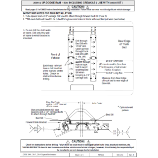 Adaptor Bracket 58386  (This kit is required if you have universal rails for example Reese part 30035) 58386 2009 09 Dodge Ram 1500 Reese Required Bracket Universal Rails 30035 Reese Adaptor Bracket 58386 Required for Install of Universal Base Rail Kit 30035 for 09-10 Dodge Ram 1500 11-19 RAM 1500