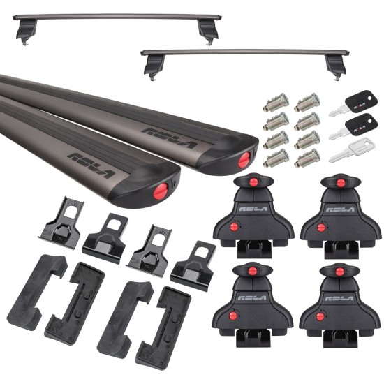 Rola Roof Rack Cross Bars For 13 20 Dodge Journey w 8 Lock Cores For Cargo Kayak Luggage Etc. Complete Kit TrailerJacks