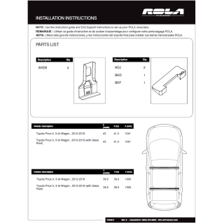 Custom Fit Door Frame Kit End Support Aluminum Cross BarsInstallation Instructions R5055 Rola Roof Rack Cross Bars 12-18 Toyota Prius V Aluminum Extreme Cross Bar DFE Series 12 13 14 15 16 17 18 2012 2013 2014 2015 2016 2017 2018 Rola Roof Rack Cross Bars For 12-18 Toyota Prius V Aluminum Extreme Cross Bar DFE Series