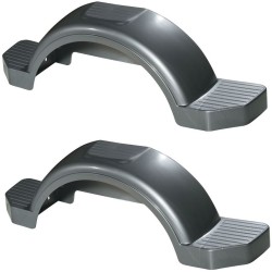 Set of 2 Silver Fulton Single Axle Trailer Fenders 14" Wheels Triple Step 42-5/8" Long Boat Utility Sale Replacement Set of 2 Silver Fulton Single Axle Trailer Fenders 14" Wheels Triple Step 42-5/8" Long Boat Utility Sale Replacement