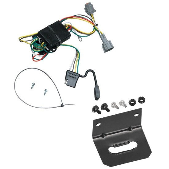 Trailer Wiring and Bracket For 98-04 Nissan Frontier 1998 Quest Mercury Villager Plug & Play 4-Flat Harness