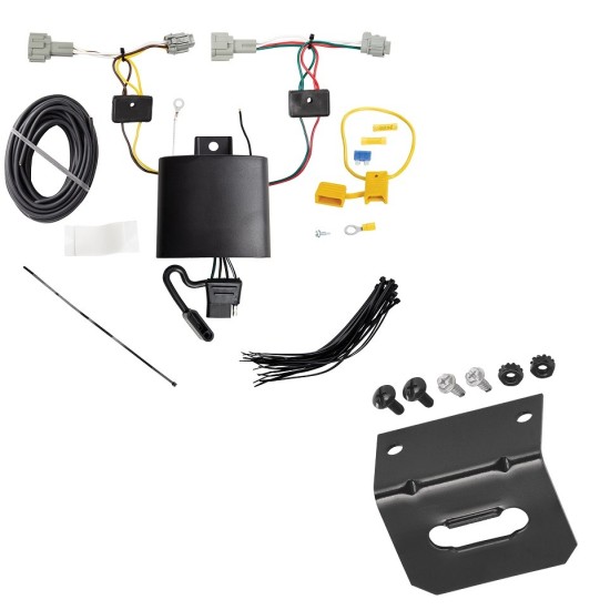 Plug and Play T-One Wiring Harness Connector 4-Flat Mounting Bracket Installation Instructions 118833 118144 Tekonsha Trailer Wiring and Bracket 21-22 Nissan Rogue Plug Play 4-Flat Harness 21 22 2021 2022 Trailer Wiring and Bracket For 21-24 Nissan Rogue Plug & Play 4-Flat Harness