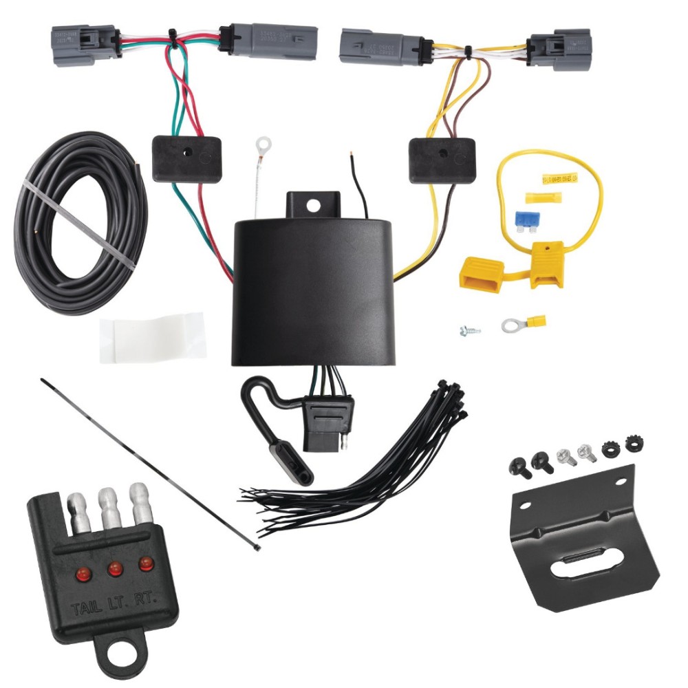Trailer Wiring Harness Kit and Bracket w/ Light Tester For