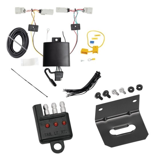 Plug and Play T-One Wiring Harness Connector 4-Flat Mounting Bracket 4-Flat Car End Tester w/ LED Display  118849 118144 20114 Tekonsha Trailer Wiring and Bracket Light Tester 21-22 Bronco Plug Play 4-Flat Harness 21 22 2021 2022 Trailer Wiring and Bracket w/ Light Tester For 21-24 Ford Bronco Plug & Play 4-Flat Harness