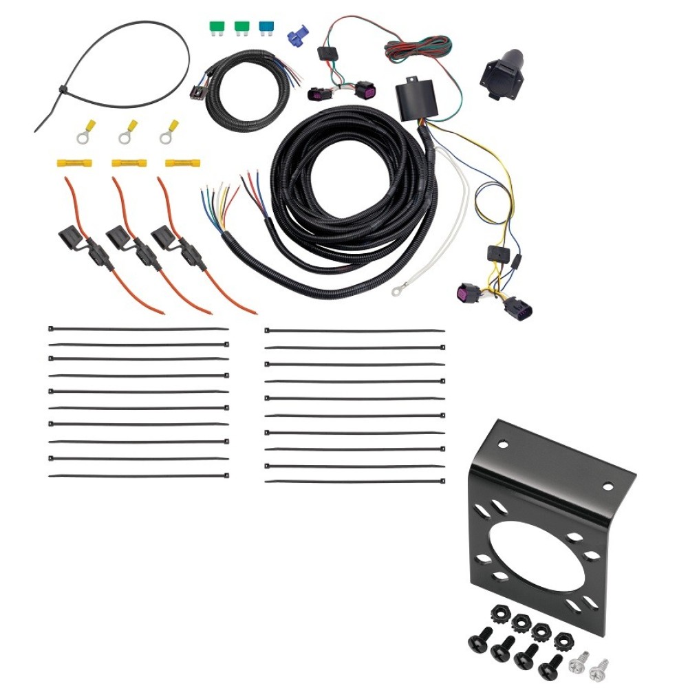 7Way RV Trailer Wiring Harness w/ Mounting Bracket For 1422