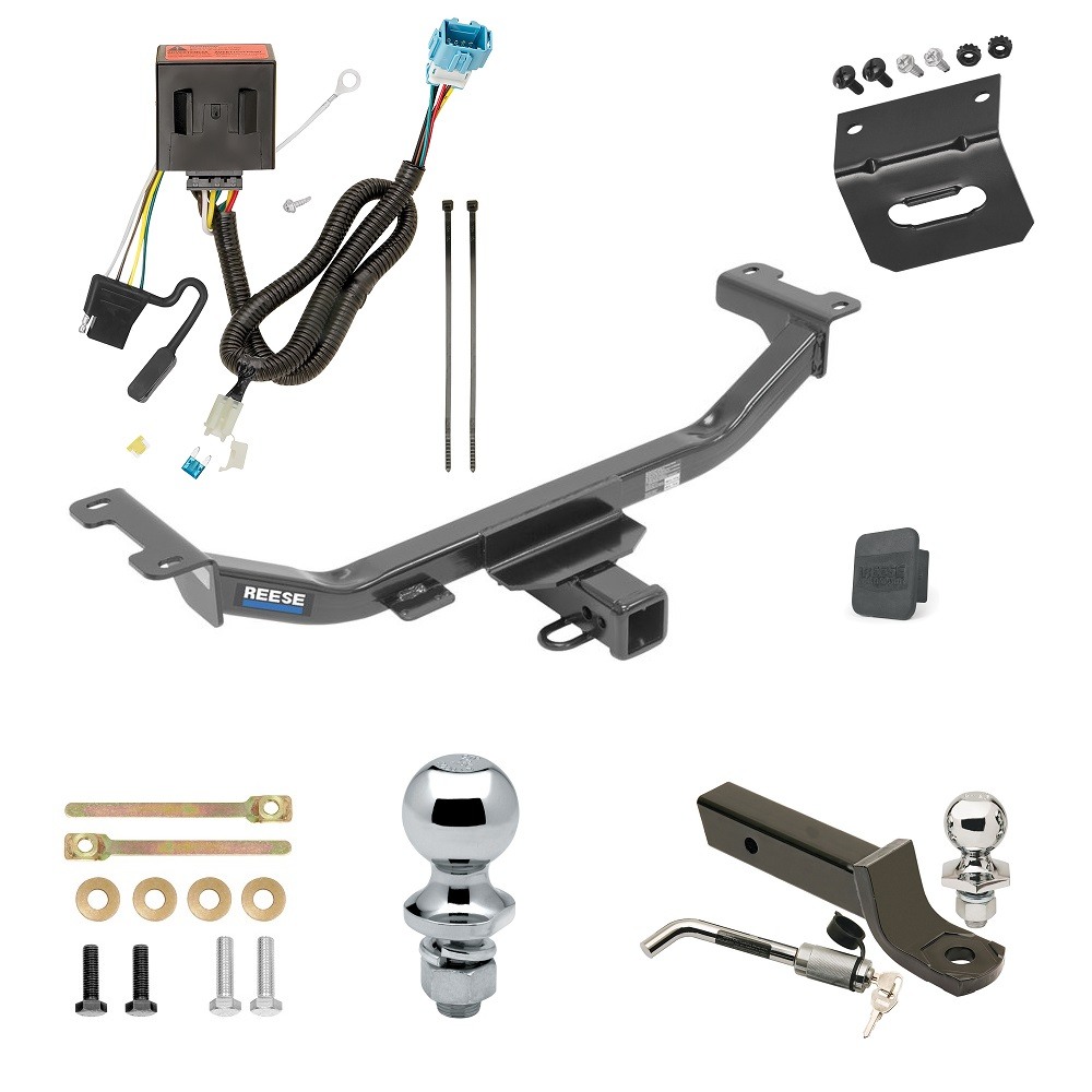 Custom Fit Trailer Hitch Wiring Harness (Plug & Play) 2" Drop Ball-Mount w/ Locking Pin/Clip 2" Chrome Ball 4-Flat Mounting Bracket 1-7/8" Chrome Ball Rubber Hitch Plug Cover Installation Hardware Installation Instructions 44695 118569 Ultimate Tow Package For 13-18 Acura RDX Trailer Hitch w/ Wiring 2" Drop Mount Dual 2" and 1-7/8" Ball Lock Bracket Cover 2" Receiver Reese