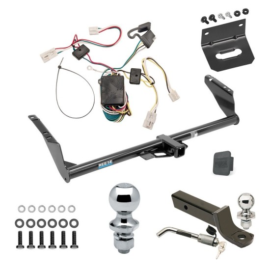 Custom Fit Trailer Hitch Wiring Harness (Plug & Play) 2" Drop Ball-Mount w/ Locking Pin/Clip 2" Chrome Ball 4-Flat Mounting Bracket 1-7/8" Chrome Ball Rubber Hitch Plug Cover Installation Hardware Installation Instructions 44786 118304 Ultimate Tow Package For 04-10 Toyota Sienna Trailer Hitch w/ Wiring 2" Drop Mount Dual 2" and 1-7/8" Ball Lock Bracket Cover 2" Receiver Reese