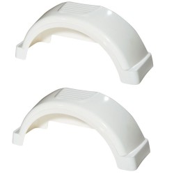 Set of 2 White Fulton Single Axle Trailer Fenders 13" Wheels Top Step 29-1/4" Long Boat Utility Sale Replacement Set of 2 White Fulton Single Axle Trailer Fenders 13" Wheels Top Step 29-1/4" Long Boat Utility Sale Replacement