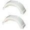 Set of 2 White Fulton Single Axle Trailer Fenders 13" Wheels Top Step 29-1/4" Long Boat Utility Sale Replacement