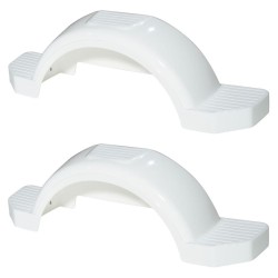 Set of 2 White Fulton Single Axle Trailer Fenders 13" Wheels Triple Step 40" Long Boat Utility Sale Replacement Set of 2 White Fulton Single Axle Trailer Fenders 13" Wheels Triple Step 40" Long Boat Utility Sale Replacement