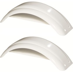 Set of 2 White Fulton Single Axle Trailer Fenders 8" to 12" Wheels 20.25" Long Boat Utility Sale Replacement Set of 2 White Fulton Single Axle Trailer Fenders 8" to 12" Wheels 20.25" Long Boat Utility Sale Replacement