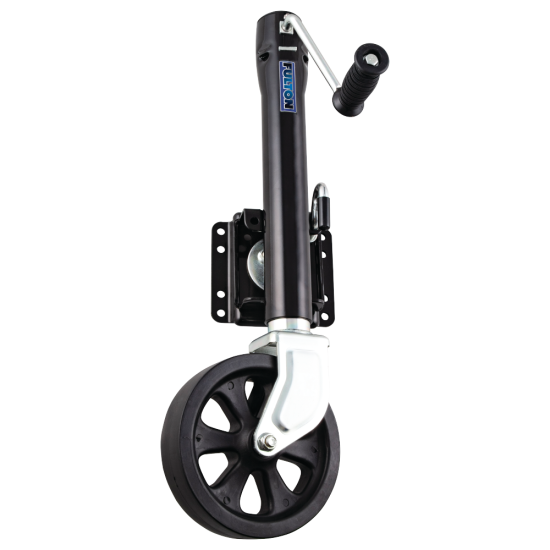 Fulton 1500 lbs Black Zinc Spoked Wheel Trailer Jack Fulton 1500 lbs Trailer Jack with 8 Inch Spoked Wheel, Black Zinc, for Marine Use