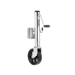 Fulton 1500 lbs Trailer Jack 8 Inch Spoked Wheel Zinc Bolt-Thru Swivel 12" Lift Corrosion Resistant Bolt-On for Marine Boat and Recreational Applications 600 Hour Salt Spray Testing