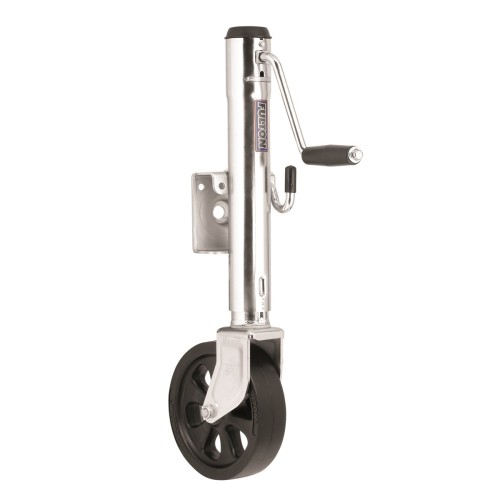 Fulton BoltThru Swivel Trailer Jack 1,500lbs w/ 8" Caster Wheel 10" Lift WeldOn 13.6" Retracted