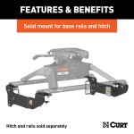 16400 - Custom 5th Wheel Brackets, Select Chevrolet Silverado, GMC Sierra 1500 Curt Spyder Gooseneck Trailer Hitch for Silverado, carbide black finish.