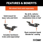 16411 - Custom 5th Wheel Brackets, Select Silverado, Sierra (Except Cab & Chassis) Curt Spyder Gooseneck Hitch for 2011-2019 Chevy Silverado and GMC Sierra