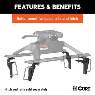 16430 - Custom 5th Wheel Brackets, Select Ram 2500, 3500 Curt A16 dual jaw sliding 5th wheel hitch for Ram 2500 and 3500