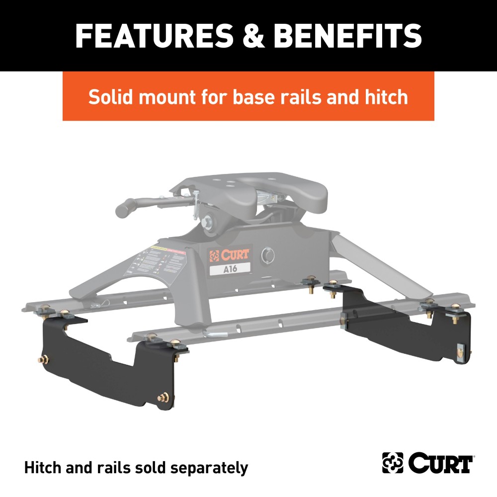 16441 - Custom 5th Wheel Brackets, Select Ford F-150 (Except 5.5' Bed) Curt A16 5th Wheel Hitch mounted on a Ford F150 truck