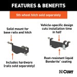 16443 - Custom 5th Wheel Brackets, Select Ford F-250, F-350 Super Duty Curt Q20 5th Wheel Trailer Hitch for Ford F250/F350 Super Duty