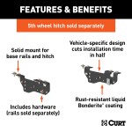16448 - Custom 5th Wheel Brackets, Select Ford F-250, F-350, F-450 Super Duty Curt A16 Dual Jaw 5th Wheel Hitch for Ford F250 F350 F450