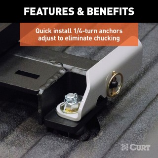 16023 - Puck System 5th Wheel Roller Adapter, 20K, Select Silverado, Sierra, 6.5' Bed Curt Spyder 25K Gooseneck Hitch for Chevy GMC in carbide black