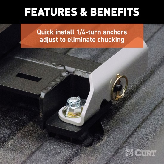 16023 - Puck System 5th Wheel Roller Adapter, 20K, Select Silverado, Sierra, 6.5' Bed Curt Q24 Dual Jaw 5th Wheel Trailer Hitch for Chevy Silverado
