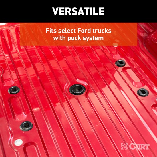 16027 - Puck System 5th Wheel Adapter with Rails, Select Chevy, Ford, GMC, 25K Curt 25K Gooseneck Trailer Hitch with Reese Outboard Rails for Ford F250 F350