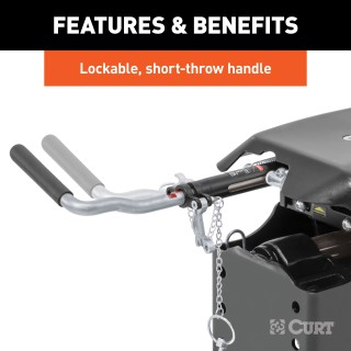 16307 - Custom 5th Wheel Brackets, Select Ram 1500 Curt Q20 5th Wheel Trailer Hitch with Dual Jaw for 2019-2025 Ram 1500