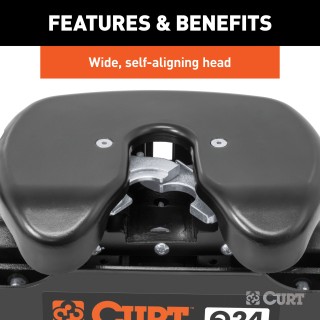 16300 - Semi-Custom 5th Wheel Brackets, Select Ford F-150 Curt Q24 5th wheel trailer hitch with 24K capacity for Ford F150