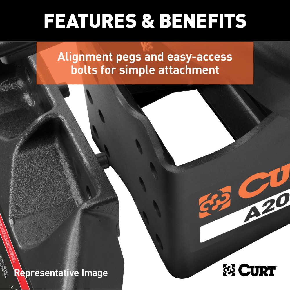 16023 - Puck System 5th Wheel Roller Adapter, 20K, Select Silverado, Sierra, 6.5' Bed Curt A25 Dual Jaw Sliding 5th Wheel Hitch for Chevy/GMC Trucks