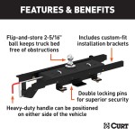 60730 - Double Lock Gooseneck Hitch Kit w/ Brackets, Select Dodge, Ram 1500 Coil Springs Curt E16 5th Wheel Trailer Hitch for Dodge Ram 1500, 16K capacity
